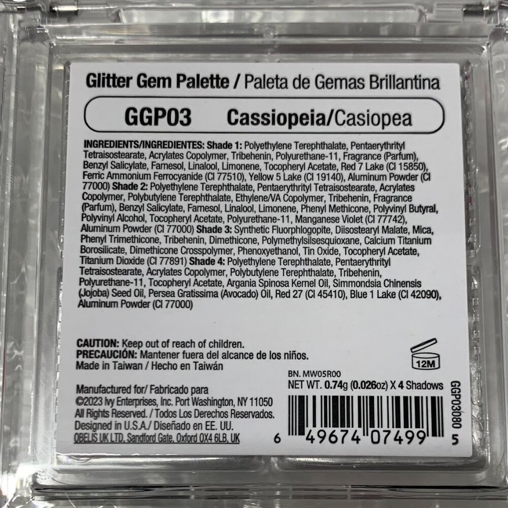 Ruby Kiss Glitter Gem Eye Shadow Palette #GGP03 Cassiopeia Eyeshadow Palette - Picture 3 of 13